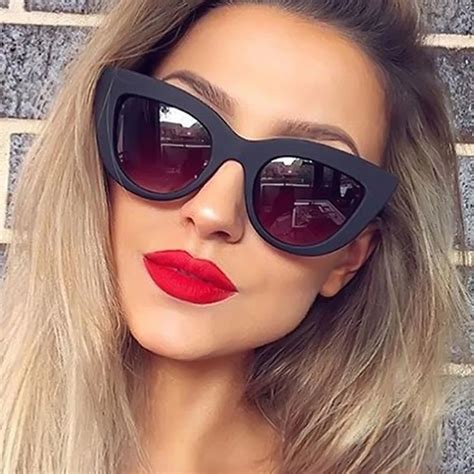 2019 retro thick frame cat eye sunglasses women ladies brand designer mirror lens cat eye sun