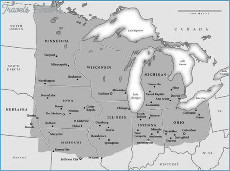 Midwest Illinois Map Travelsfinderscom