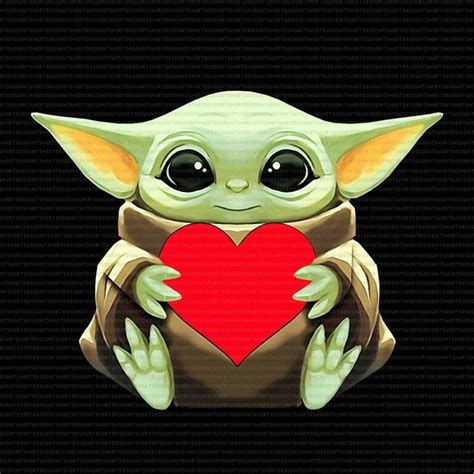 Baby Yoda Heart Png Baby Yoda Heart Baby Yoda Valentines Png Happy Valentines Day Png Happy