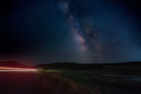 Hd Wallpaper Milky Way Galaxy At Nighttime Road Starry