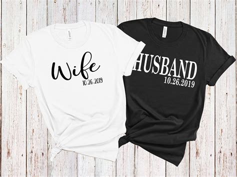 Husband And Wife Shirts Newlywed Shirt Honeymoon Shirt Wife Etsy