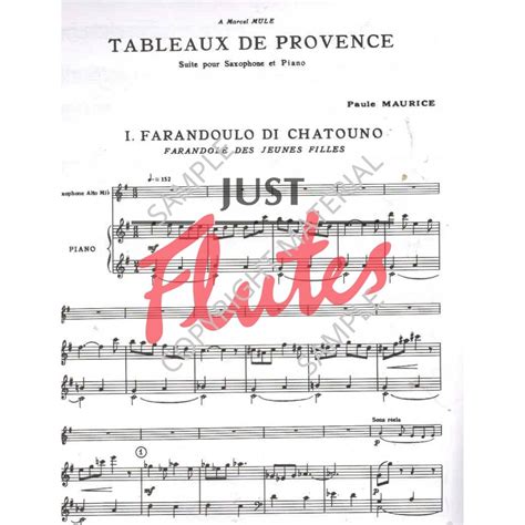 Random pick in alto sax. Paule Maurice: Tableaux de Provence Alto Sax & Piano