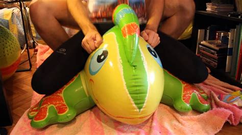 Riding On Inflatable Chameleon Youtube
