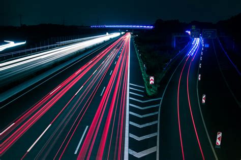 Light Trails On Road At Night · Free Stock Photo