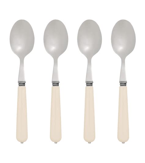 Ivory Serving Spoons Set Of 4 Cream Oka Us