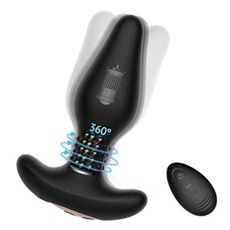Male Anal Vibrator Butt Plug With 10x10 360°rotation Vibration For Intermediate To Advanced