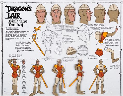Animation Art From Don Bluths Dragons Lair 1983 Character Model