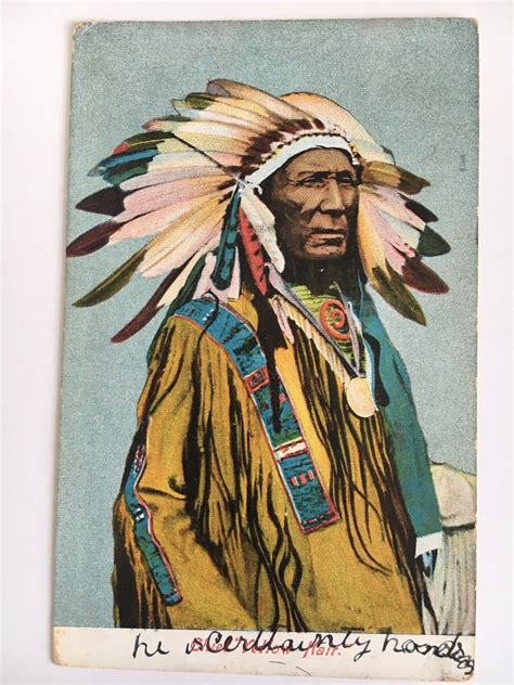 1909 Indian Chief Yellow Hair Индейцы Портрет