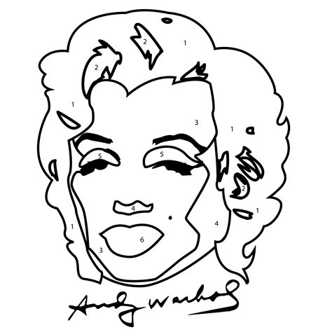 Marilyn Monroe Andy Warhol Coloring Page Sketch Coloring Page