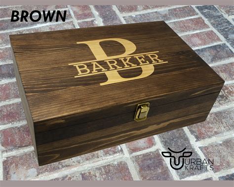Large Wooden Box Engraved Custom Wood Box With Hinged Lid
