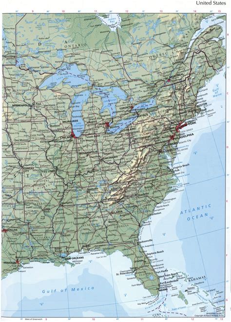 Eastern Coast Usa Map Map Of East Coast Usa States With Cities