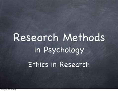 Research Methods In Psychology Ethics