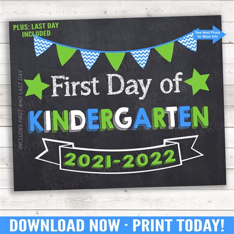 First And Last Day Of Kindergarten 2021 2022 Kinder Photo Etsy