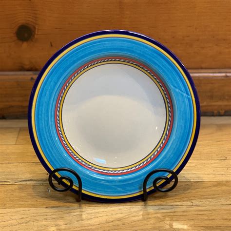 Geo Simple Turquoise Soup Plate Italian Pottery Outlet