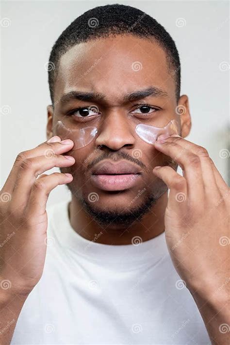 Male Facial Care Skin Irritation Man Eye Patches Stock Image Image Of