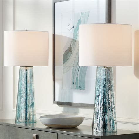 360 Lighting Coastal Table Lamps Set Of 2 Mercury Glass