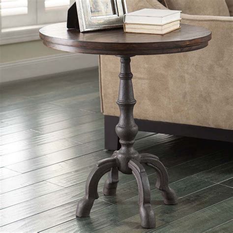 A diy wire basket side table. Windmere Accent Side Table Distressed Wood Cast Iron ...
