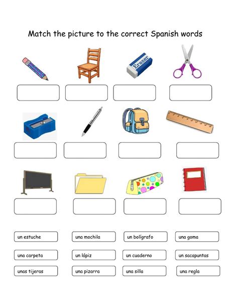 Classroom Objects Online Exercise For 8 In 2023 Spanish Classroom Objects Spanish Worksheets