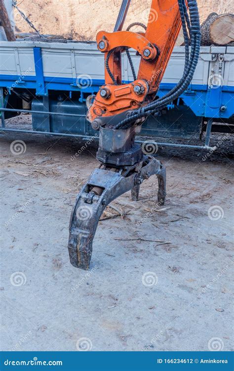 Backhoe Log Grapple Attachment Stock Photo Image Of Hauling Forest