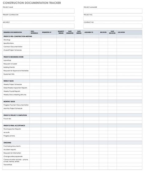 Project Document Tracker Excel Template Excelonist