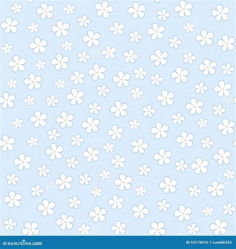 Seamless Floral Pattern On A Blue Background Vector Stock Vector