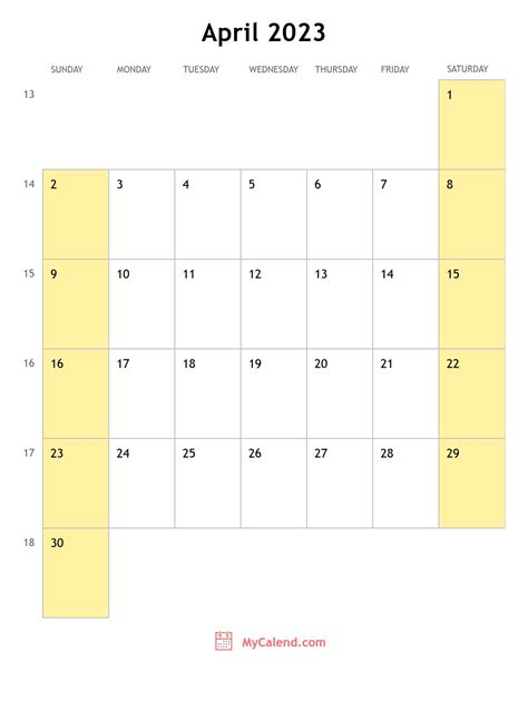 April 2023 Calendar With Holidays Monthly Printable Calendar