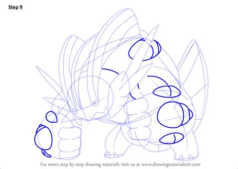Learn How To Draw Mega Swampert From Pokemon Pokemon Step By Step