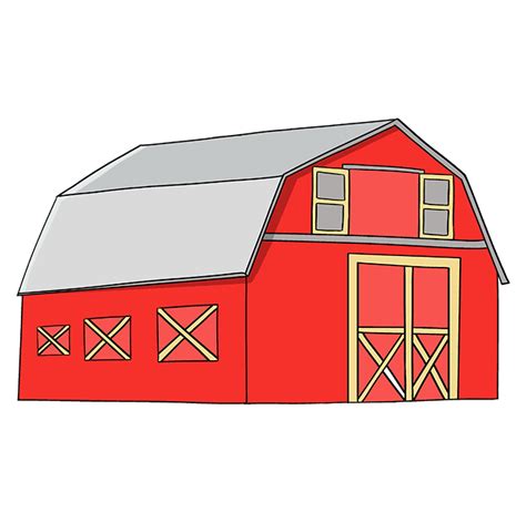 How To Draw A Barn Easy Step By Step Hull Andamust