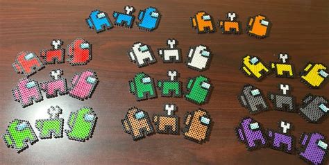 Among Us Characters Perler Beads In 2021 Easy Perler Beads Ideas