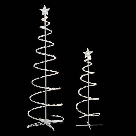 Base diameter to fit into narrow spaces. Home Accents Holiday LED Lighted Spiral Tree (2-Pack)-TY ...