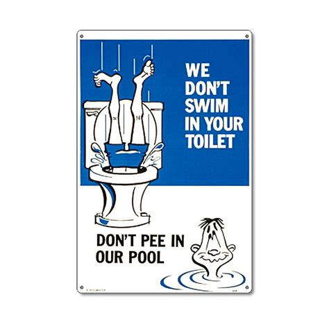 Pool Master We Dont Swim In Your Toilet Funny Residential Swimming