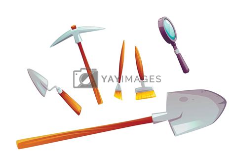 Excavation Tools Set Of Cartoon Illustration By Vectorart Vectors