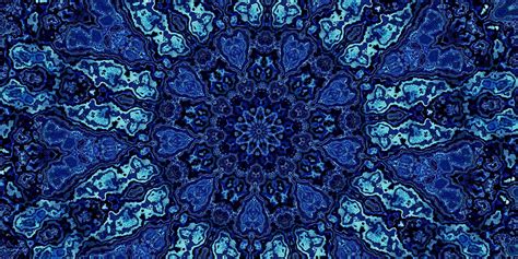 Beautiful Detailed Blue Mandala Fractal. Abstract Background Pattern ...