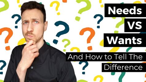 Needs Vs Wants And How To Tell The Difference Youtube