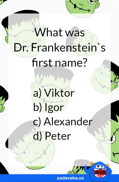 What Is Frankensteins First Name Literature Quiz Trivia Quizzes