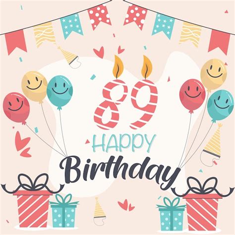 premium vector happy 89th birthday balloons greeting card background images and photos finder