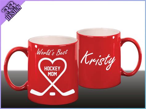 love hockey mom custom engraved mug personlized with your