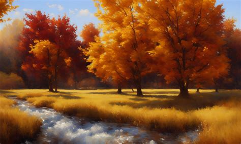 Wallpaper Fall Ai Art Leaves Warm Colors Landscape Nature Trees