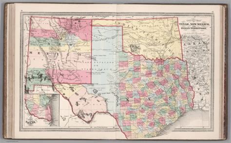 County Map Of Texas New Mexico And Indian Territory David Rumsey