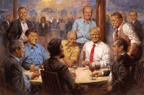 Painting Shows Trump Hanging Out With Lincoln And Nixon He Loves It