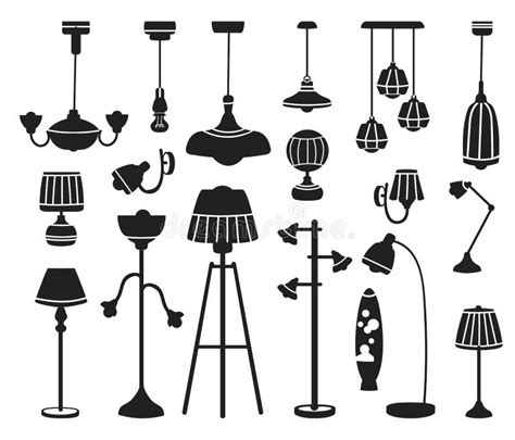 Home Light Interior Lamps Ceiling Lamps Pendant Vector Silhouette