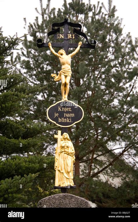 A Statue Of Jesus Christ On The Cross In The Eastern German Region Of