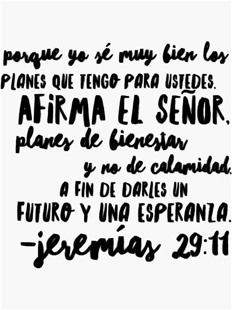Spanish Christian Bible Verse Jeremiah 2911 Sticker For Sale By