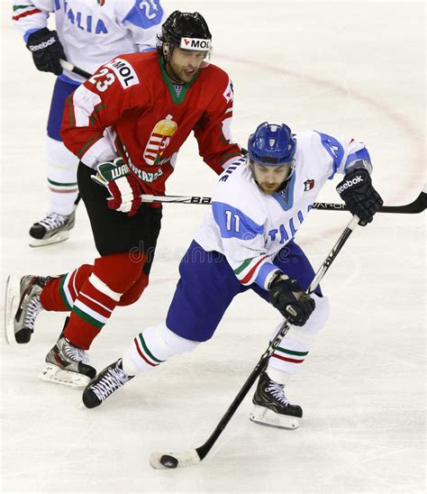 The flag goes up for offside which was the correct decision. Hungary Vs. Italy IIHF World Championship Ice Hockey Match ...