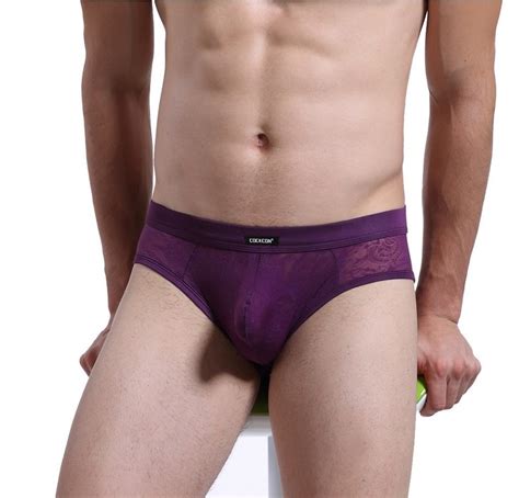 Cockcon Brand New Sexy Underwear Men Lace U Convex Pouch
