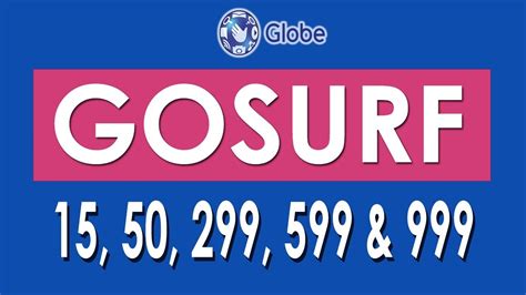 How To Register Globe Gosurf 15 50 299 599 And 999 Internet Promo