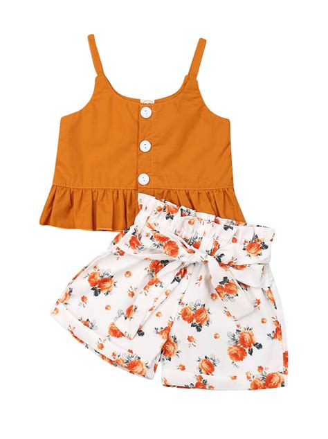 Zaxarra Fashion Kids Toddler Baby Girls Crop Tops Floral Short Pants