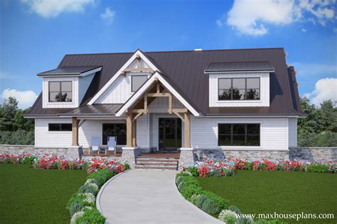 3 Story Rustic Open Living Lake House Plan Max Fulbright