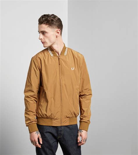 Lyst Fred Perry Tipped Bomber Jacket In Brown For Men