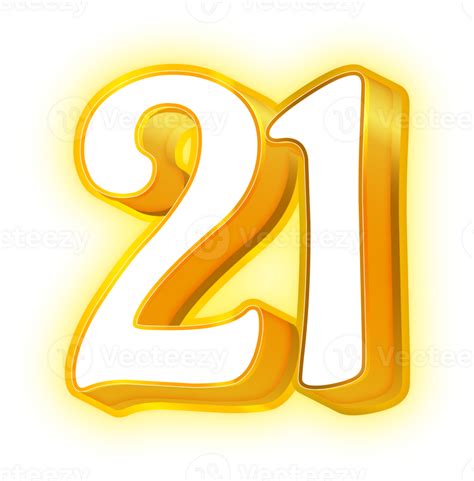 Gold Neon Number 21 33559929 Png